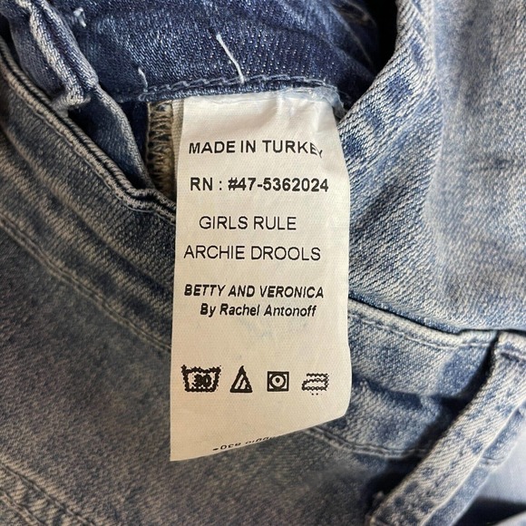 Rare Betty And Veronica By Rachel Antonoff Comic Strip Jean Overalls Size S - Picture 14 of 16